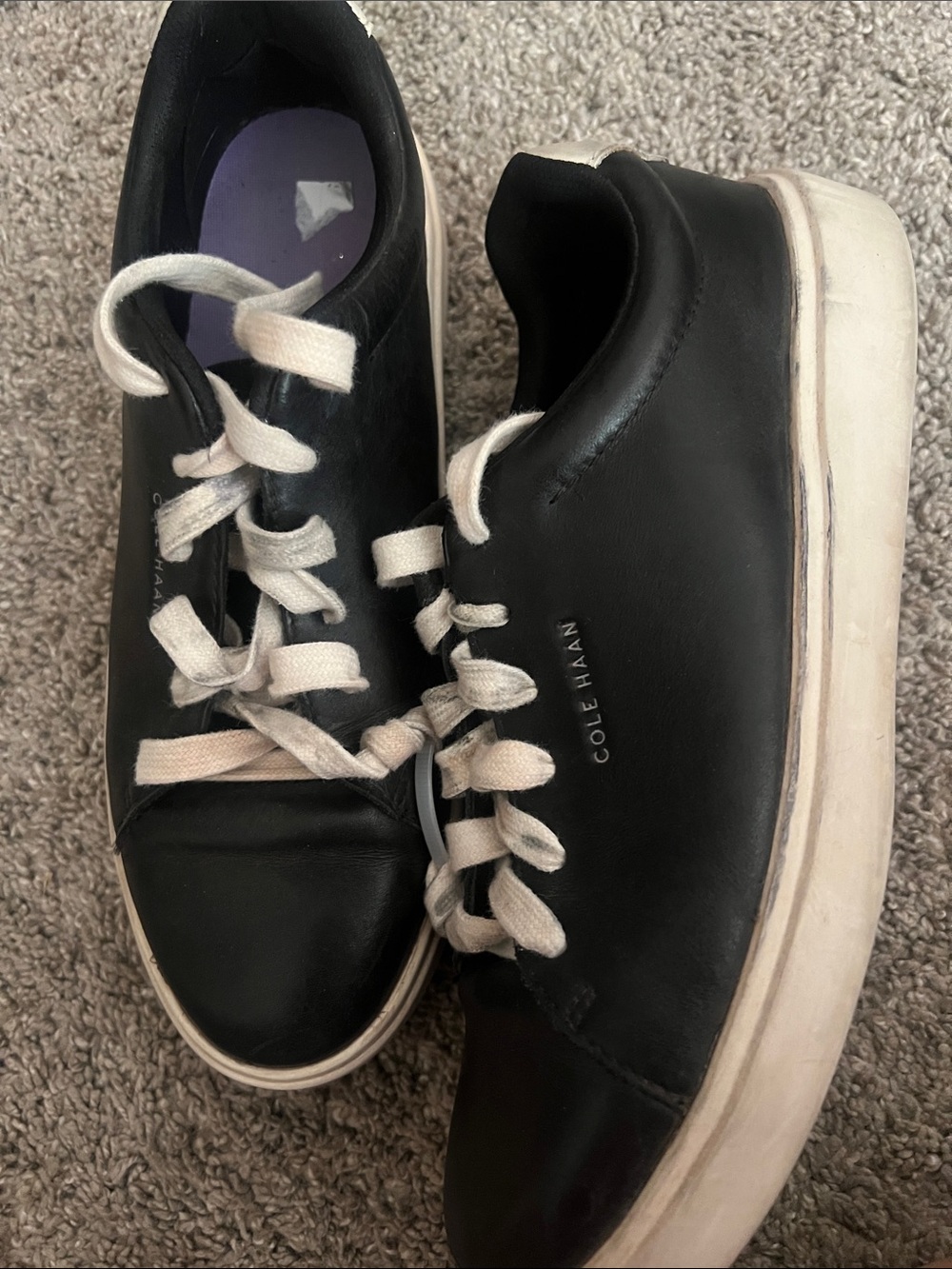 Cole Haan navy Leather Sneakers with White Laces sz 8.5
